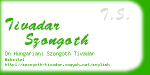 tivadar szongoth business card